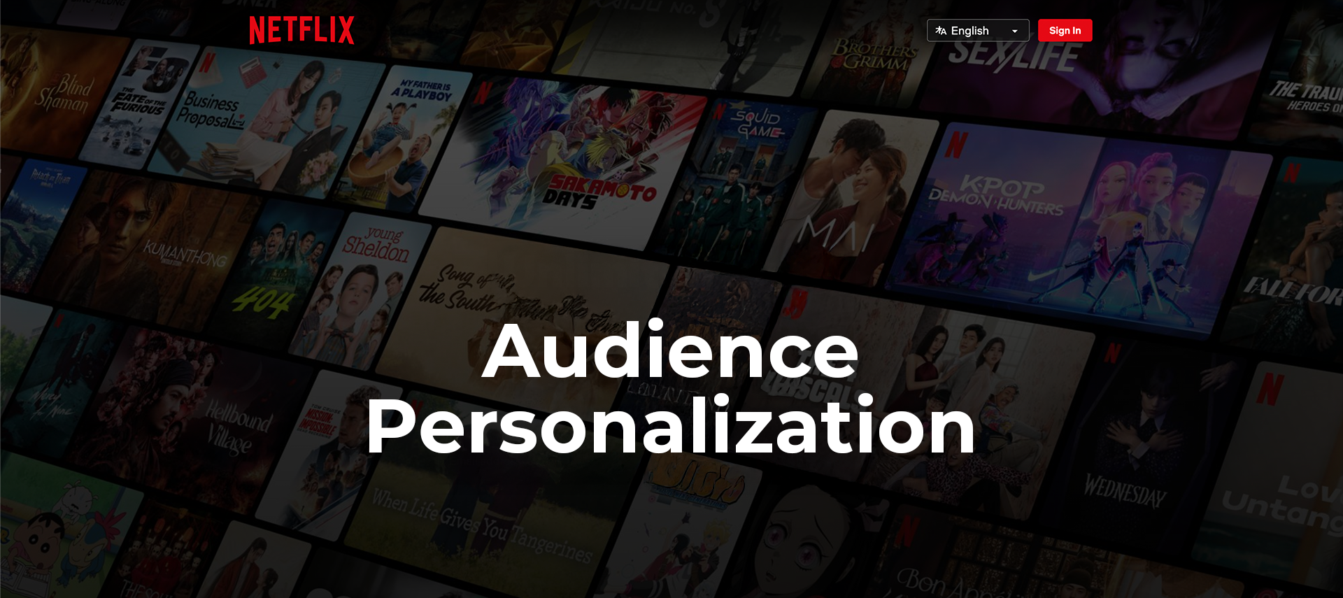 Netflix is a typical example of personalization