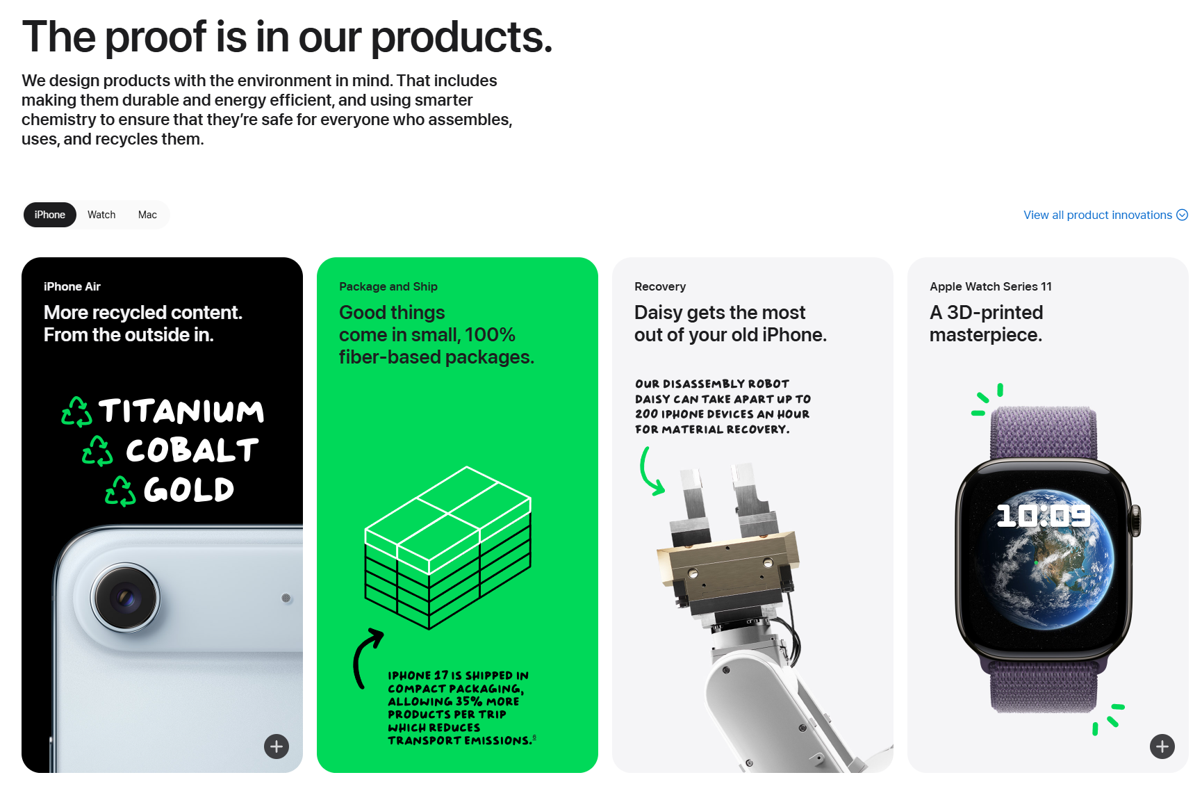 Apple proves its green marketing through product design